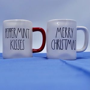 Rae Dunn Merry Christmas/Peppermint Kisses coffee mugs